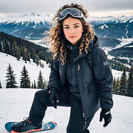 Fearless Young Woman Snowboarding Outfit