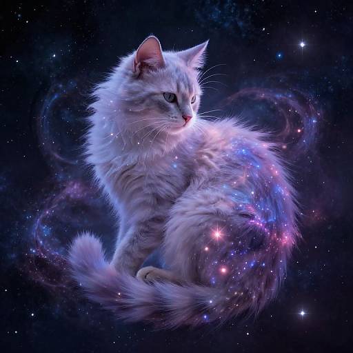 Ethereal Cosmic Cat Embracing Universe