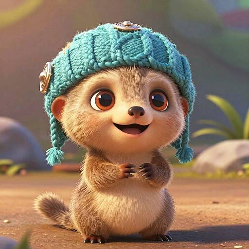 Pixar-Style Cute Flapper Mongoose