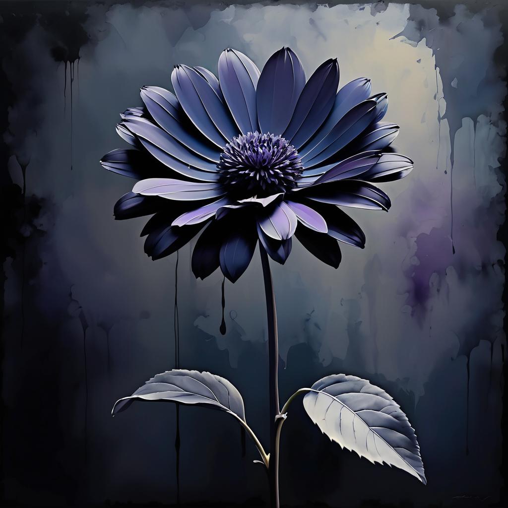 Surreal Melancholy: A Wilted Flower Scene