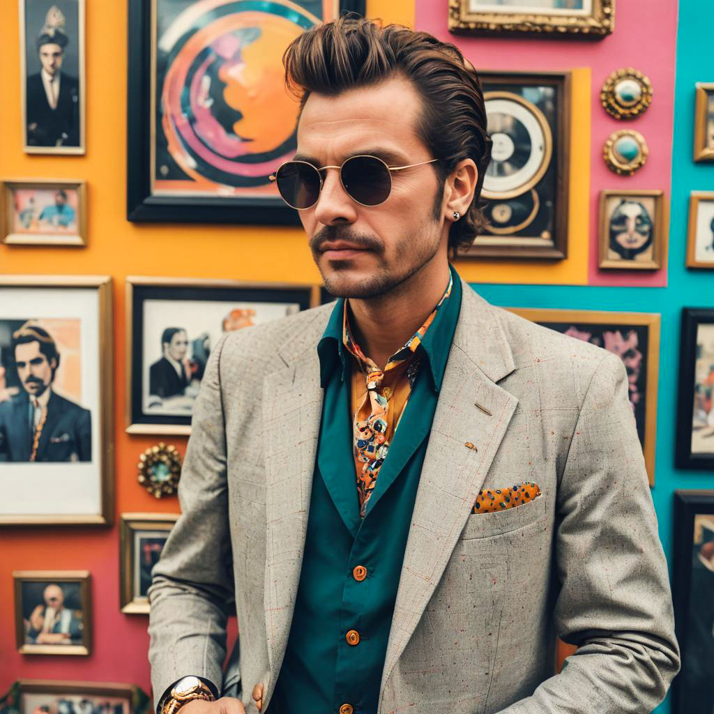 Dapper Gentleman in 1970s Retro Style