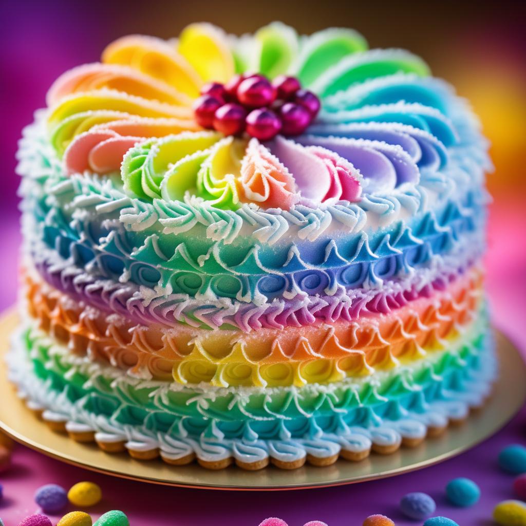 Vibrant Close-Up of Frosted Cake