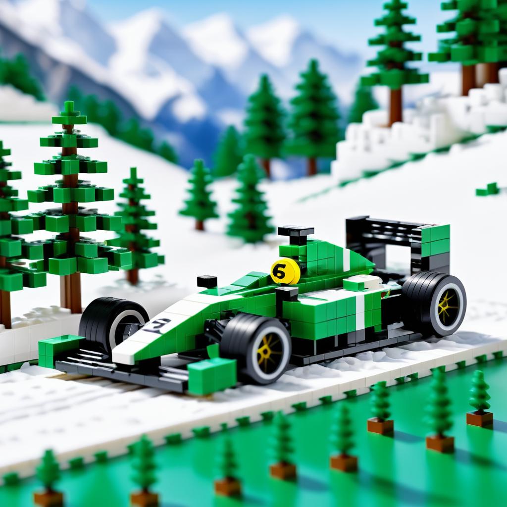 LEGO Formula 1 Car in Alpine Landscape