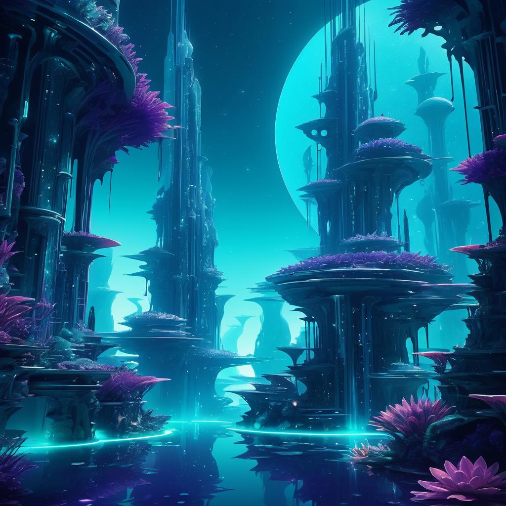 Surreal Underwater Futuristic Landscape