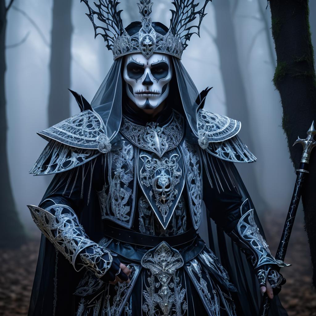 Ethereal Male Sorcerer in Skeletal Armor