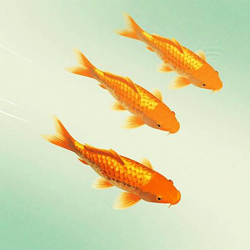 Stylized Darting Koi Fish Silhouettes