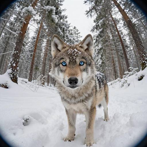 Captivating Baby Wolf Pup in Winter