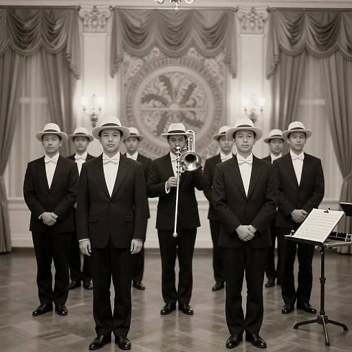 Elegant Brass Band in Sepia Tones