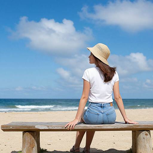 Contemplative Woman by Beach
