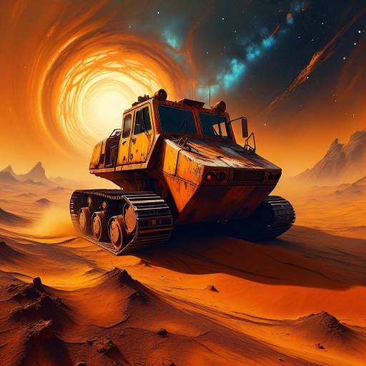 Surreal Abandoned Machine on Rust Planet