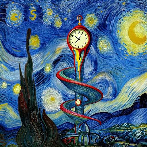 Digital artwork blending Van Gogh's 