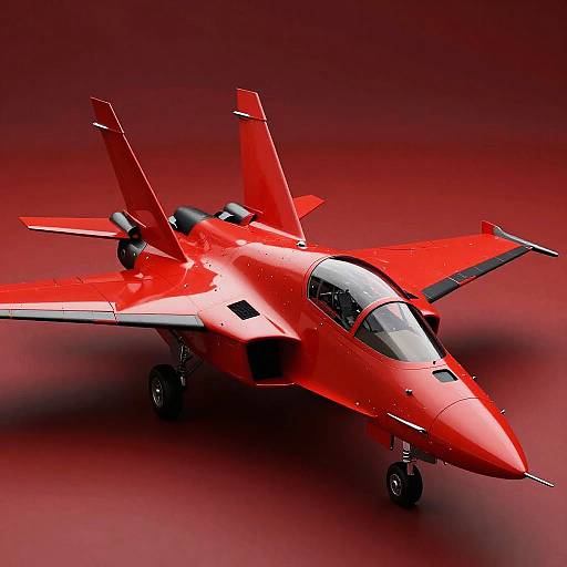Futuristic Red Jet in CGI