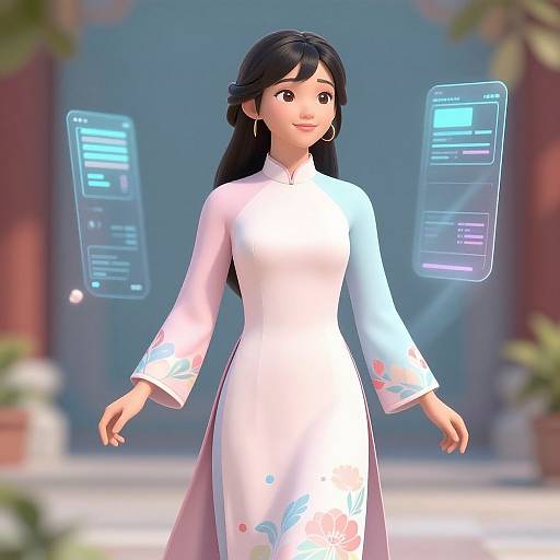 Futuristic Ao Dai Digital Fusion