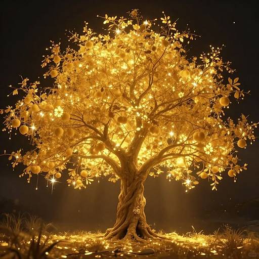 Ethereal Golden Tree of Hope