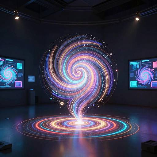 AI Creating Abstract Art in Gallery