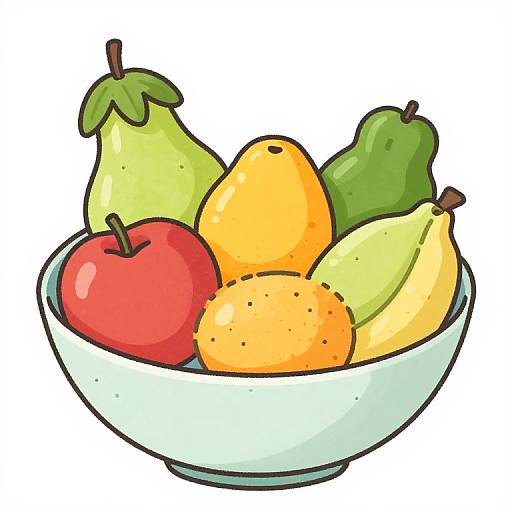 Vibrant Fresh Fruit Clipart Illustration