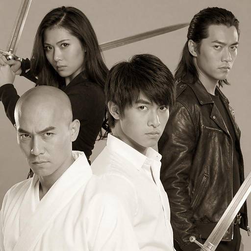 Dynamic Group Portrait in Sepia Tones