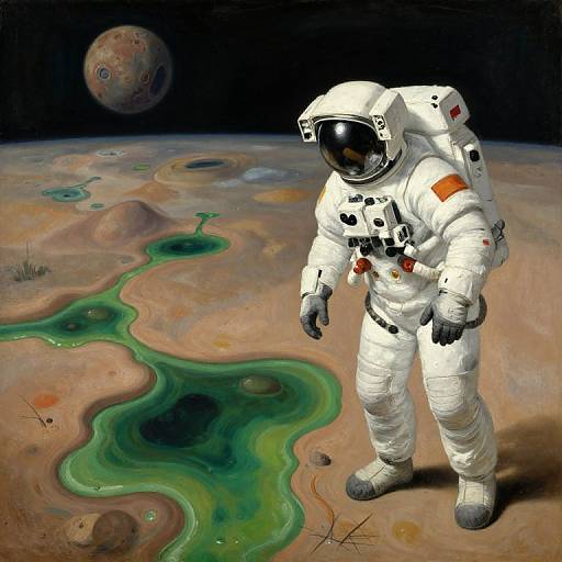 Rousseau Style African Astronaut Exploration