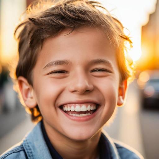 Smiling Boy in Sunset Light