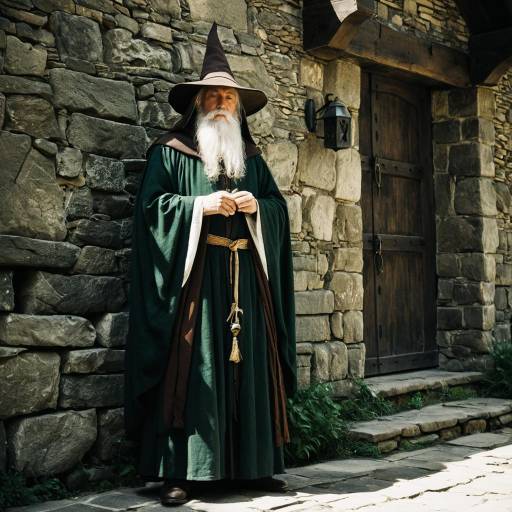 Medieval Wizard in Green Robe
