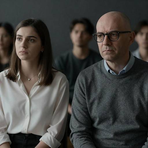 Serious Man and Concerned Woman Portrait