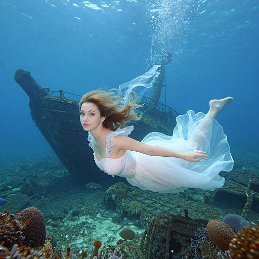 Fantasy Jellyfish Dancer Underwater Scene