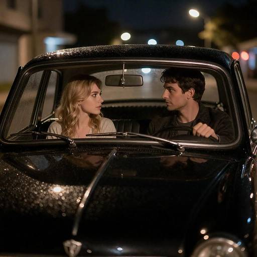 Romantic Night in a Vintage Car