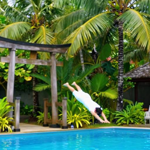 Vibrant Tropical Pool Dive Scene