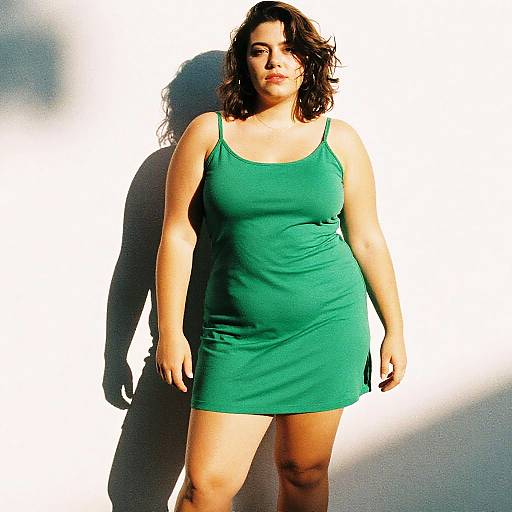 Plus Size Woman in Green Dress