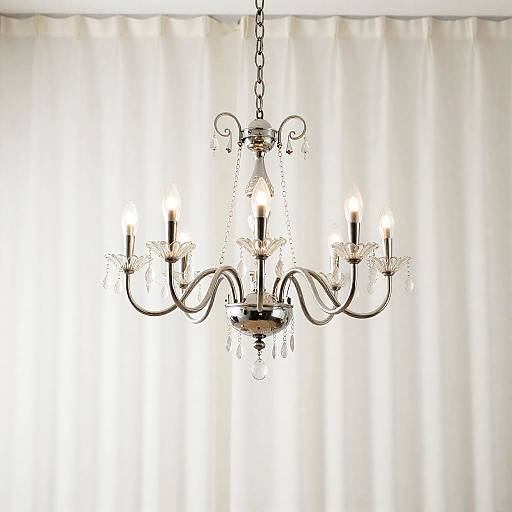 Elegant Chandelier with Curtain Backdrop