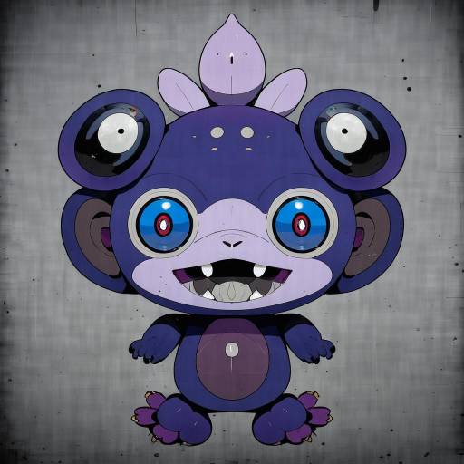 Illustration of Aipom, pokemon in the style of Soukou makura