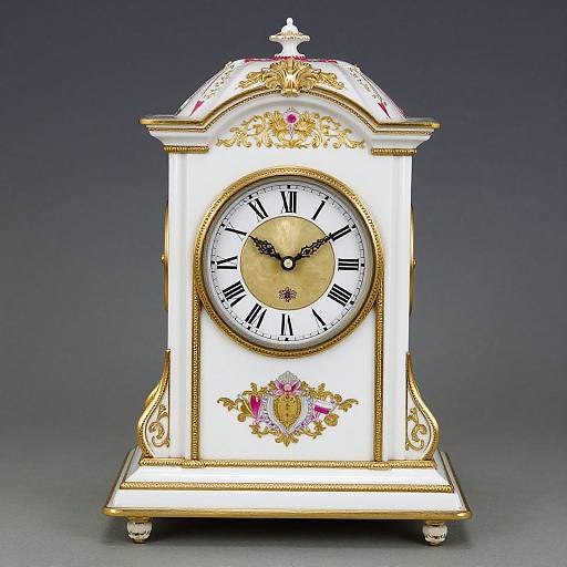 German Royal Bonn Porcelain Mantle Clock