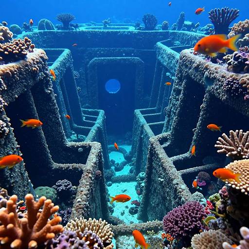 Vibrant Fish in Coral Labyrinth