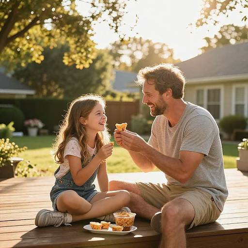 Father and Daughter Sunny Afternoon