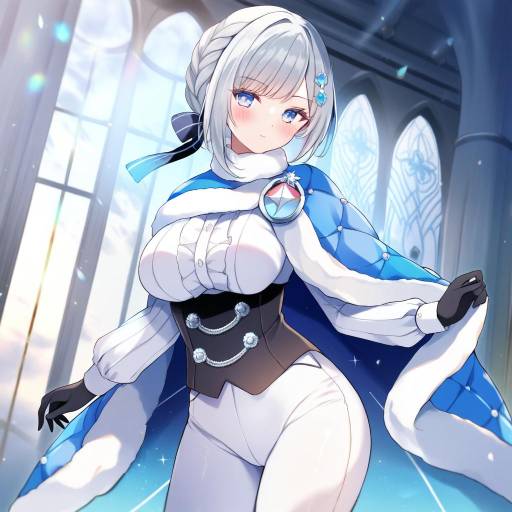 Illustration of Akershus fortress (oshiro project), oshiro project:re in the style of Masayo (gin no ame)