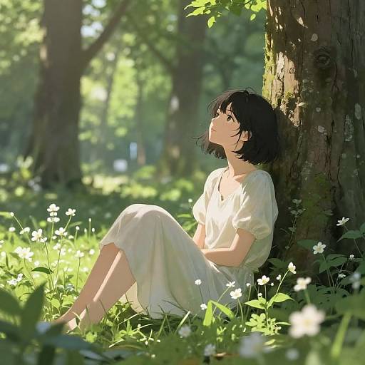 Serene Character in Mystical Forest