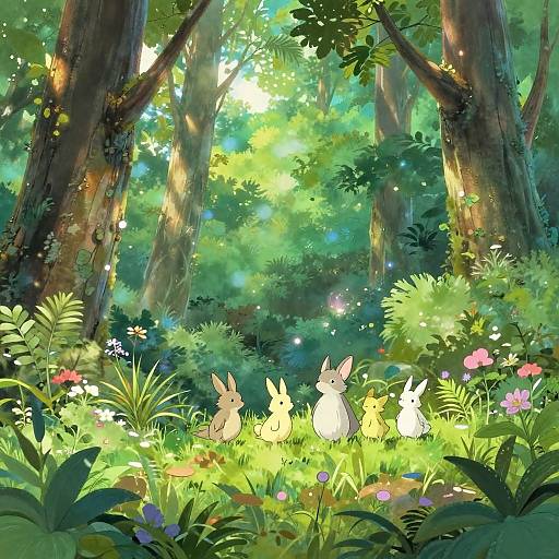 Studio Ghibli Style Serene Forest