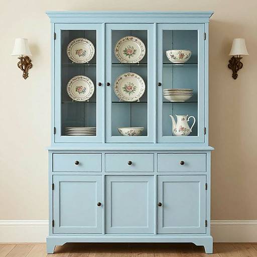 Shabby Chic Light Blue Hutch Display