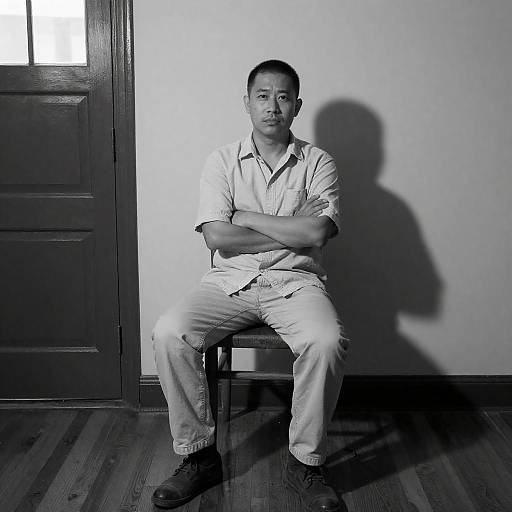 Intense Portrait: Man in Monochrome