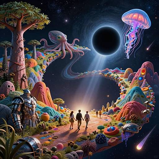 Surreal Moebius Mountain Landscape