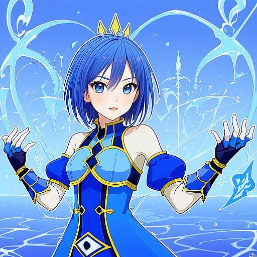 Illustration of Aqua (kingdom hearts), kingdom hearts in the style of Ouhara lolong