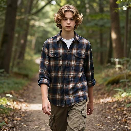 Teen Fashion Editorial with Face-Framing Highlights