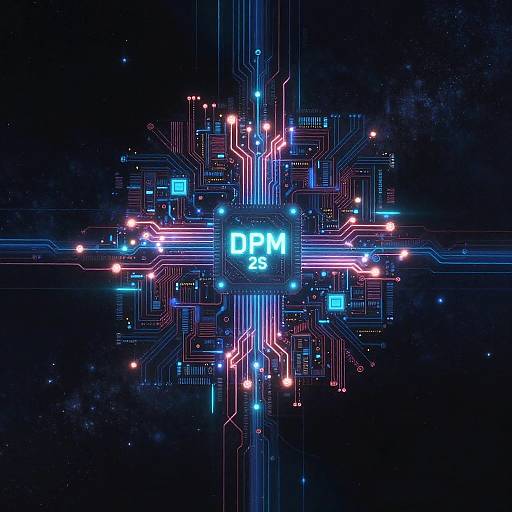 Cybernetic Circuit Board Neon Glow