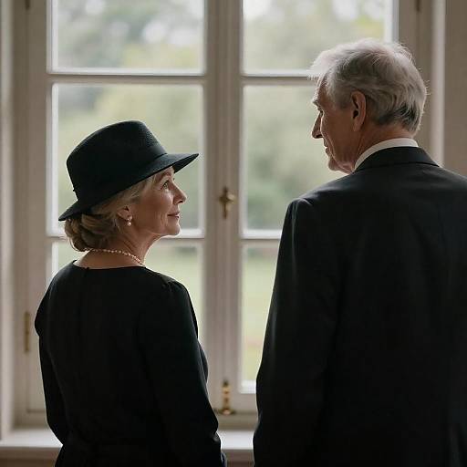 Elegant Couple by Window Portrait