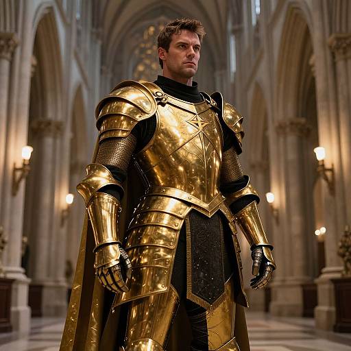 Muscular Knight in Grand Cathedral