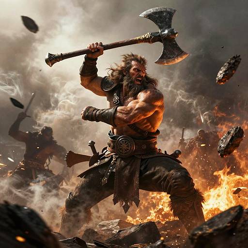 Epic Barbarian Battle Scene