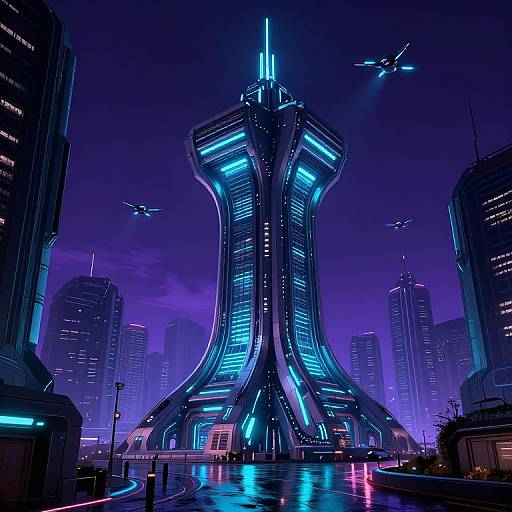 Futuristic Cyberpunk Tower Cityscape