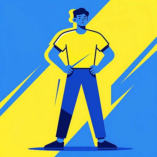 Stylized Confident Male Figure Illustration