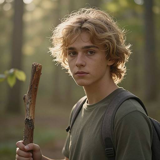 Young Adult in Sunrise Forest