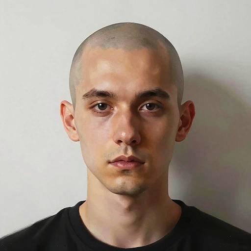 Half-Face Bald Filter Digital Art